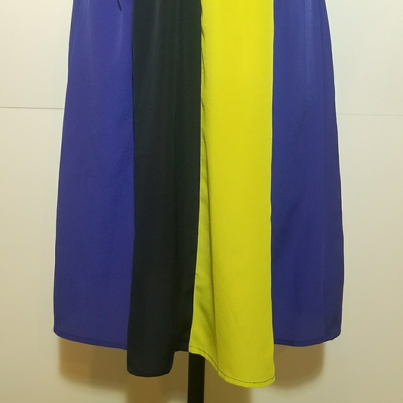 Mossimo Blue Yellow & Navy Empire Waist Dress XS - Picture 3 of 8